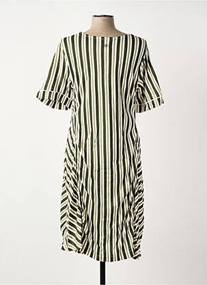 Robe mi-longue manches courtes manches courtes vert SHEEGO femme