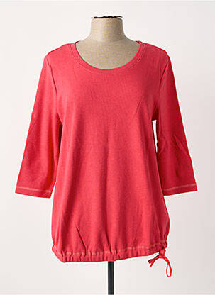 Pull col rond manches 3/4 rouge SHEEGO femme