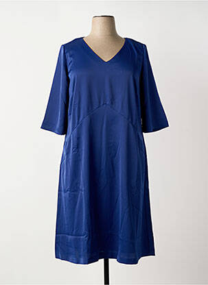 Robe mi-longue manches 3/4 manches 3/4 bleu SHEEGO femme