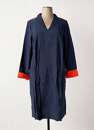 Robe mi-longue manches longues manches longues bleu SHEEGO femme