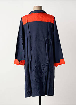 Robe mi-longue manches longues manches longues bleu SHEEGO femme