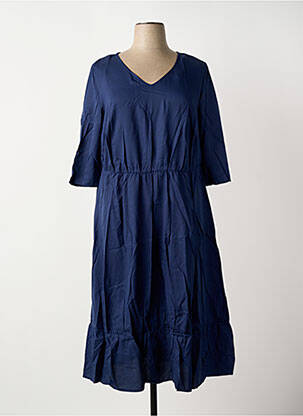 Robe mi-longue manches 3/4 manches 3/4 bleu SHEEGO femme