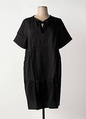 Robe mi-longue manches courtes manches courtes noir TRIANGLE femme