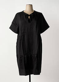 Robe mi-longue manches courtes manches courtes noir TRIANGLE femme