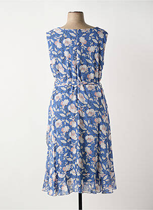 Robe mi-longue imprimé fleurs manches courtes bleu SHEEGO femme