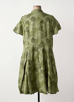 Robe mi-longue imprimé fantaisie manches courtes vert SHEEGO femme