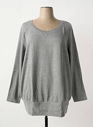 Pull col rond manches longues gris SHEEGO femme
