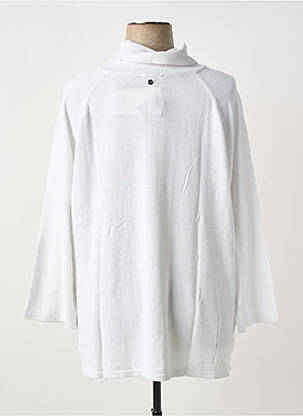 Pull coupe droite manches longues blanc SHEEGO femme