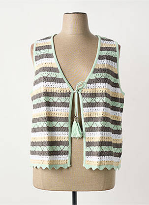 Gilet sans manche coupe droite vert SHEEGO femme