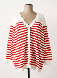 Gilet manches longues fermeture boutonnée sur le devant rouge SHEEGO femme