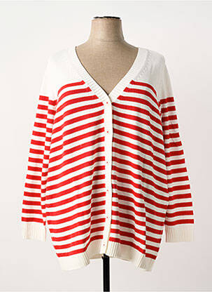 Gilet manches longues fermeture boutonnée sur le devant rouge SHEEGO femme