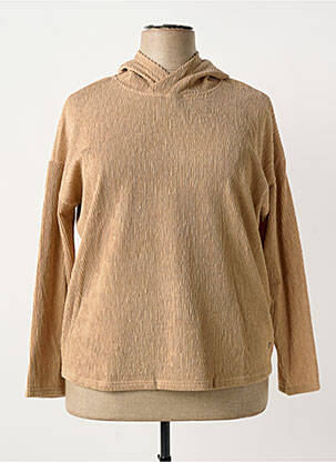 Sweat-shirt à capuche manches longues manches longues marron SHEEGO femme