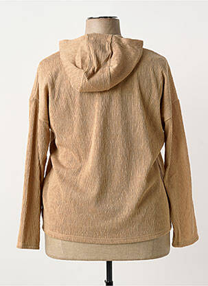 Sweat-shirt à capuche manches longues manches longues marron SHEEGO femme