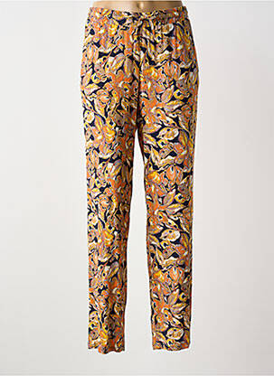 Pantalon droit tissage crêpe taille normale orange GUY DUBOUIS femme