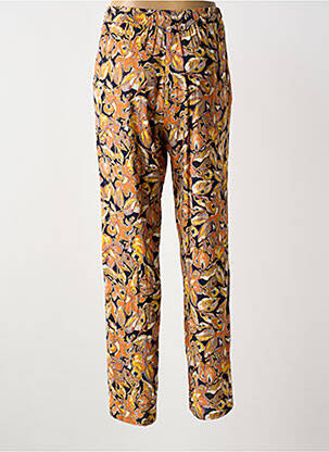 Pantalon droit tissage crêpe taille normale orange GUY DUBOUIS femme