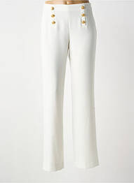 Pantalon droit tissage crêpe taille normale blanc WEINBERG femme