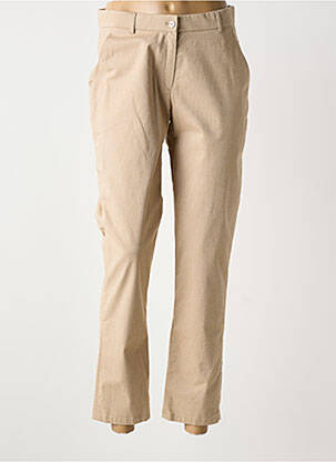 Pantalon chino tissage popeline taille normale marron GUY DUBOUIS femme