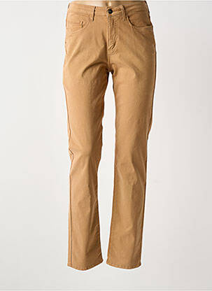 Pantalon slim tissage popeline taille normale marron MERI & ESCA femme
