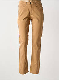 Pantalon slim tissage popeline taille normale marron MERI & ESCA femme