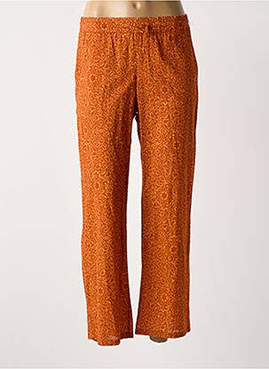 Pantalon large tissage popeline taille normale orange GUY DUBOUIS femme