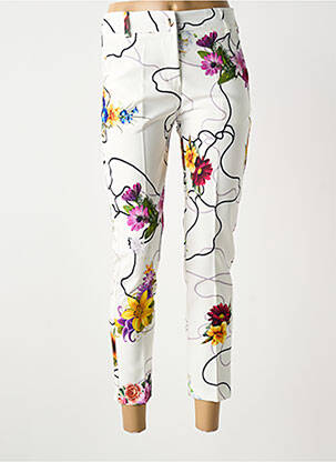 Pantalon 7/8 stretch taille normale blanc COULEURS DU TEMPS femme