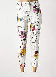 Pantalon 7/8 stretch taille normale blanc COULEURS DU TEMPS femme