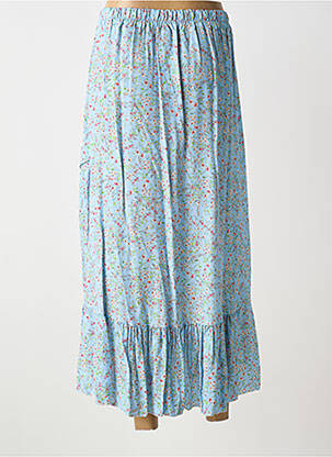 Jupe longue coupe droite bleu COULEURS DU TEMPS femme