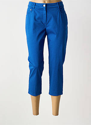 Pantacourt stretch taille normale bleu GUY DUBOUIS femme