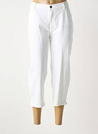 Pantacourt coupe droite taille normale blanc GUY DUBOUIS femme