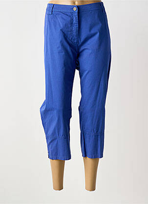 Pantacourt coupe droite taille normale bleu FRANCE RIVOIRE femme