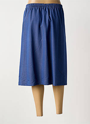 Jupe mi-longue coupe droite bleu GUY DUBOUIS femme