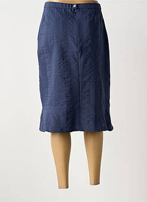 Jupe mi-longue coupe droite bleu GUY DUBOUIS femme