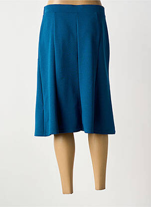 Jupe mi-longue stretch bleu GUY DUBOUIS femme