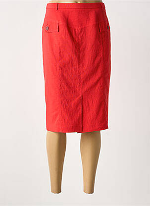 Jupe mi-longue coupe droite rouge PAUPORTÉ femme