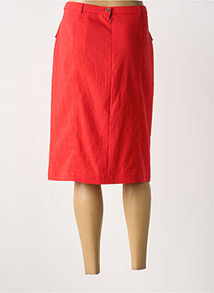 Jupe mi-longue coupe droite rouge PAUPORTÉ femme