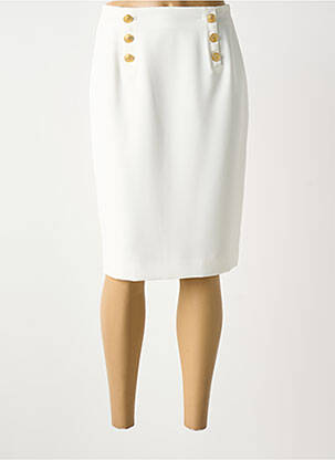 Jupe mi-longue coupe droite blanc WEINBERG femme