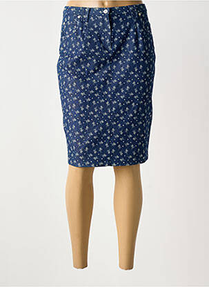 Jupe mi-longue taille normale bleu GUY DUBOUIS femme