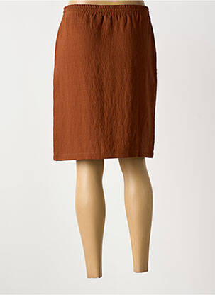 Jupe mi-longue coupe droite marron GUY DUBOUIS femme