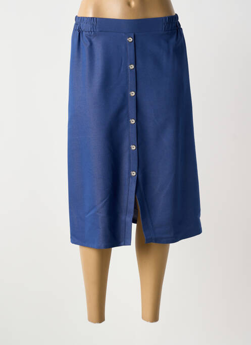 Jupe mi-longue bleu GUY DUBOUIS femme