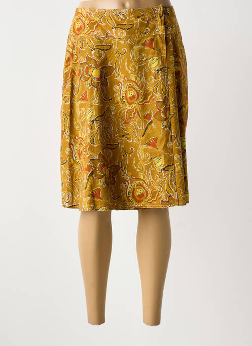 Jupe mi-longue orange GUY DUBOUIS femme