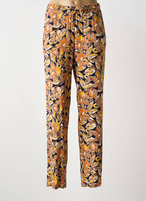 Pantalon droit tissage crêpe taille normale orange GUY DUBOUIS femme