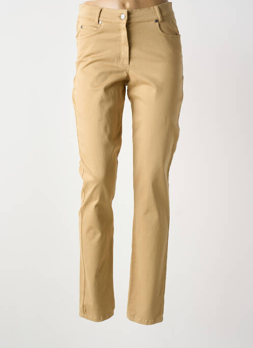 Pantalon slim tissage popeline taille normale beige MERI & ESCA femme