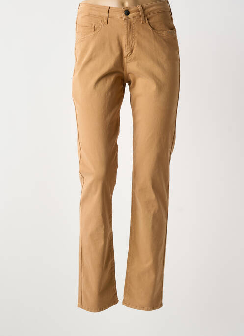 Pantalon slim tissage popeline taille normale marron MERI & ESCA femme