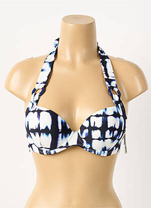Haut de maillot de bain bretelles élastiquées haut soutien-gorge push-up bleu AUBADE femme