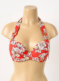 Haut de maillot de bain stretch haut soutien-gorge push-up rouge AUBADE femme