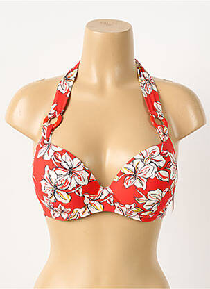Haut de maillot de bain stretch haut soutien-gorge push-up rouge AUBADE femme