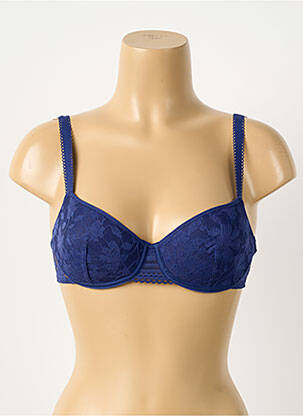 Soutien-gorge effet matière satinée haut soutien-gorge moulé bleu PASSIONATA femme