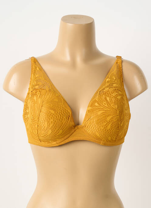 Soutien-gorge tissage dentelle haut soutien-gorge moulé jaune PASSIONATA femme