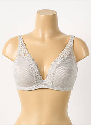 Soutien-gorge effet matière satinée haut soutien-gorge moulé gris PASSIONATA femme