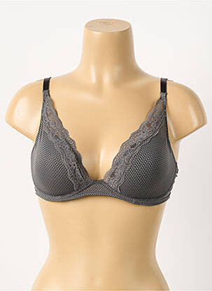 Soutien-gorge effet matière satinée haut soutien-gorge moulé gris fonce PASSIONATA femme